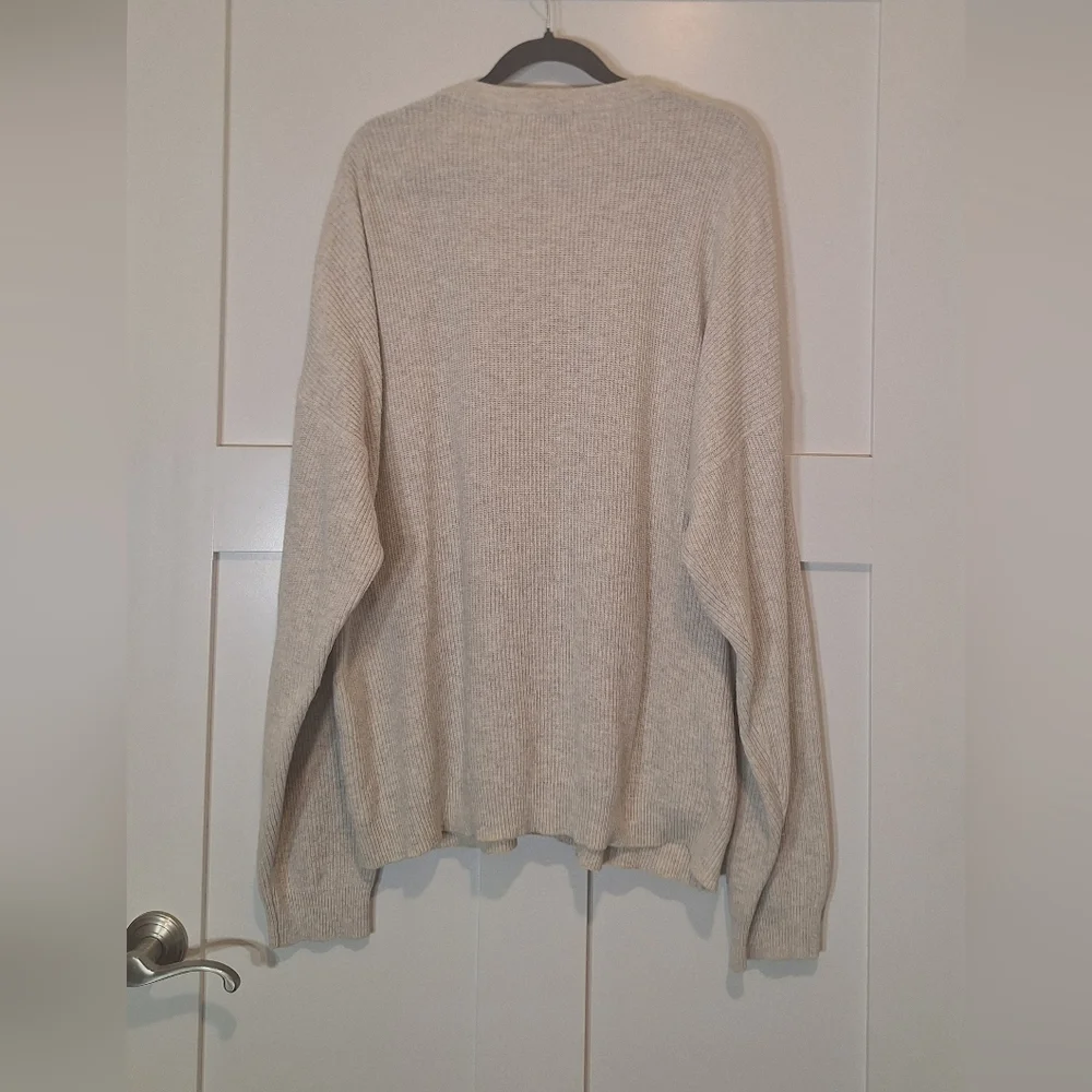 Eddie Bauer Cotton Knit Ribbed Pullover Sweater Crewneck Cream Size Xl Neutral